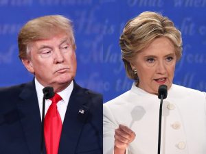 Donald Trump and Hillary Clinton at the Third Presidential Debate in Las Vegas.