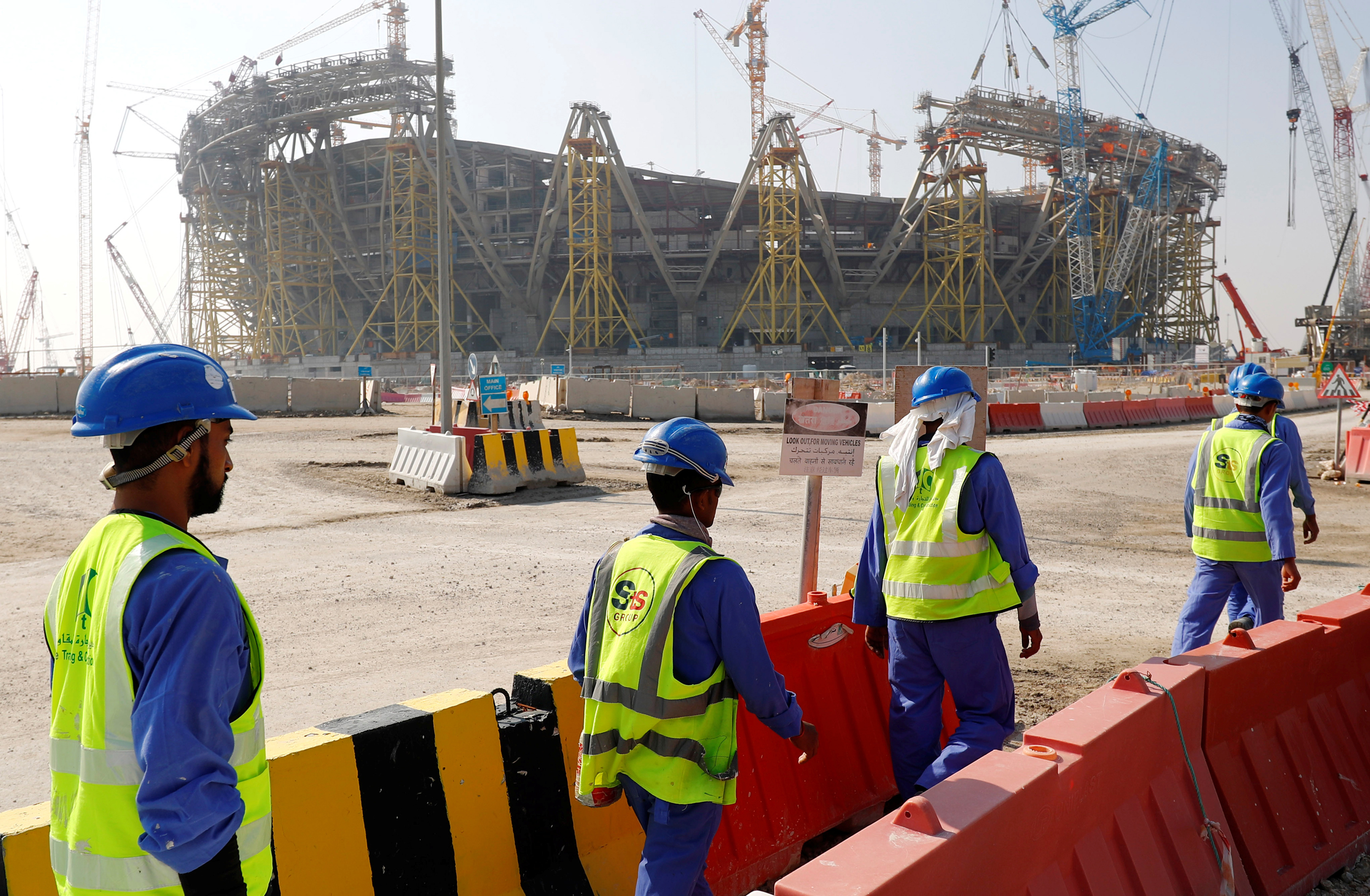 A general view shows the Education city stadium built for the upcoming 2022 Fifa soccer World Cup during a stadium tour in Doha